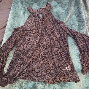 Black Velvet Cold Shoulder Top